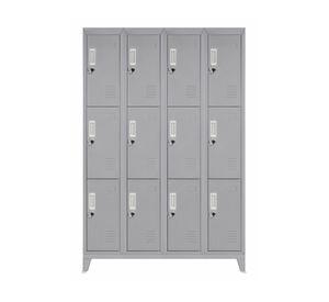 Locker 4 cuerpos 12 puertas gris Maletek