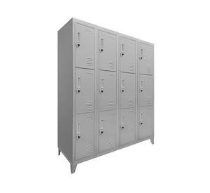 Locker 4 cuerpos 12 puertas gris Maletek