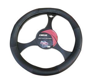 Cubre volante cuero Premium negro rojo