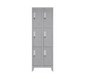 Locker 2 cuerpos 6 puertas gris Maletek