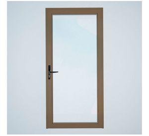Puerta Interior vidriada 80x200 cm Aluminio termopanel derecha Titanio Mundo Glass