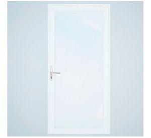 Puerta Interior vidriada 80x200 cm Aluminio termopanel derecha Blanca Mundo Glass