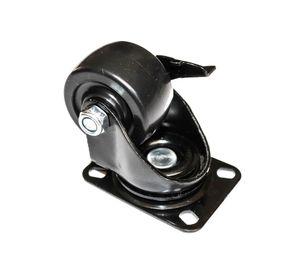 Rueda 50 mm placa con freno negro Gevemac