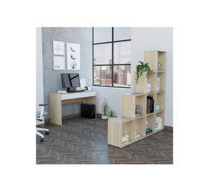 Escritorio 2 cajones Acre + biblioteca escalera Beijing rovere/blanco