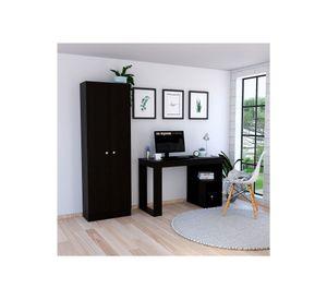 Escritorio Astana + clóset oficina 2 puertas wengue negro TuHome