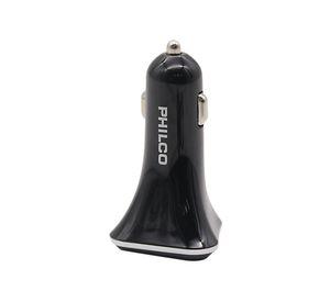 Cargador de auto USB 3 puertos + cable micro USB Philco