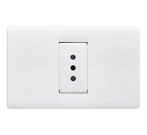 Placa armada tomacorriente 10/16A Classic blanco Schneider