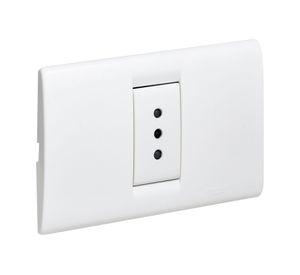 Placa armada tomacorriente 10/16A Classic blanco Schneider