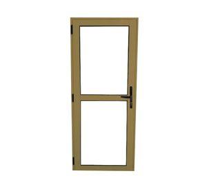 Puerta Interior Vidriada Aluminio 80x200 cm Titanio AM-35 Mundo Glass