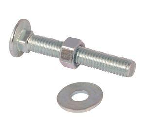 Perno coche + tuerca + golilla 3/8 x 2 1/2'' zincado 20 unidades Imporper