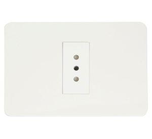 Enchufe placa armada simple Orión 2P+T blanco Schneider