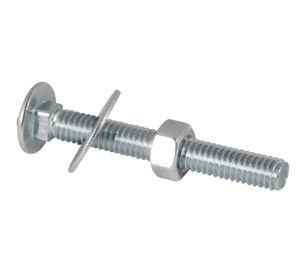 Perno coche + tuerca + golilla 5/16 x 2 1/2'' zincado 25 unidades Imporper