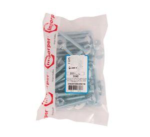 Perno coche + tuerca + golilla 5/16 x 2 1/2'' zincado 25 unidades Imporper