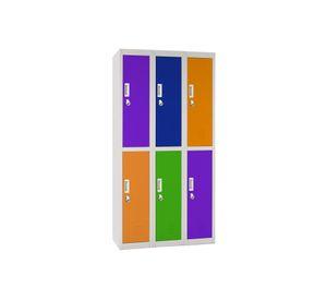 Locker office 6 puertas porta candado OL3-02 colores Maletek