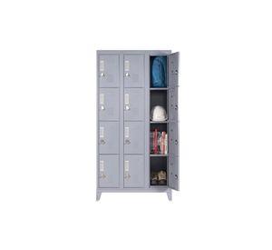 Locker ropero 12 puertas porta candado M3-04 gris Maletek