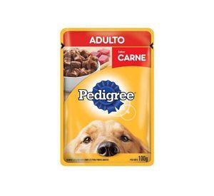Alimento h煤medo perro 100 gr carne Pedigree