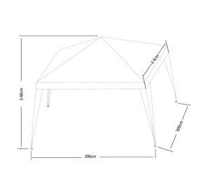 Toldo 2,4x2,4 m verde/blanco Outzen