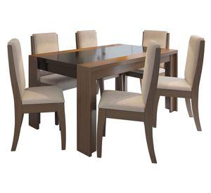 Comedor 6 sillas Lorenzi tamburato/castaño