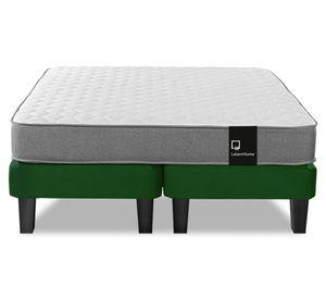 Cama europea 2 plazas Zen Best base dividida tela verde
