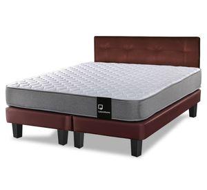 Cama europea 2 plazas Zen Best base dividida PU + respaldo chocolate