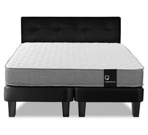 Cama europea 2 plazas Zen Best base dividida PU + respaldo negro