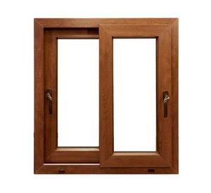 Ventana PVC 91x55 cm Termopanel Corredera Premium Nogal Crown Glass
