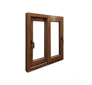 Ventana PVC 91x55 cm Termopanel Corredera Premium Nogal Crown Glass