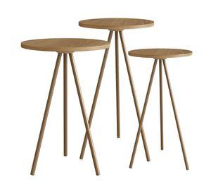 Set mesa lateral 27942 + 27943 + 27944 natural dorado