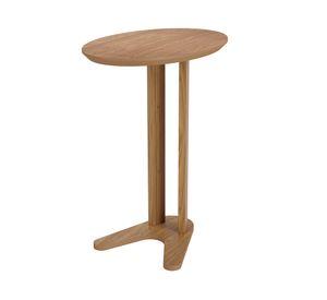 Mesa lateral ovalada TB604 café