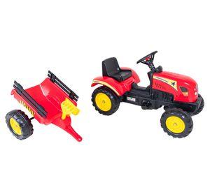Tractor a pedal con carre de arrastre rojo