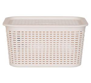 Canasto organizador Tavarua beige plástico 6.5 lt