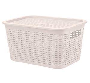Canasto organizador Tavarua beige plástico 6.5 lt