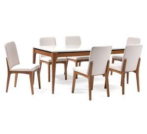 Comedor Addar 6 sillas Olive beige