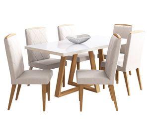Comedor Mara + 6 sillas Daisy Decocasa
