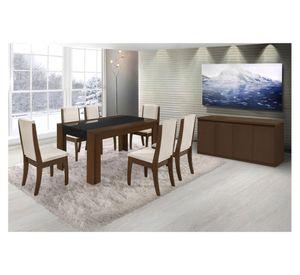 Comedor 6 sillas Lorenzi + buffet Tamburato Decocasa