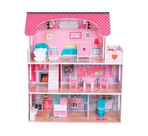 Casa muñecas 3 pisos Lily rosado