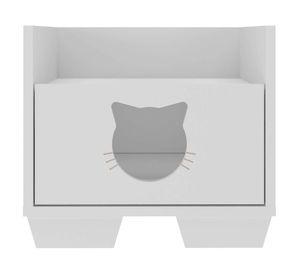 Cama gato con cajón 34.5x40x40 cm blanco