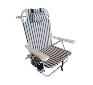 Silla playa Cool plus rayas blanco/negro