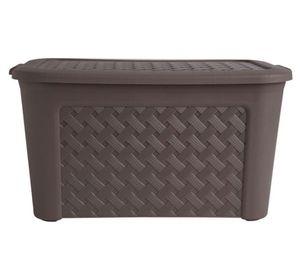 Caja organizadora Ratán taupe polipropileno 50 lt