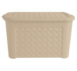 Caja organizadora Ratán beige polipropileno 24 lt