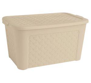 Caja organizadora Ratán beige polipropileno 24 lt