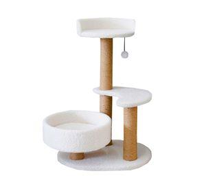 Rascador gatos 3 niveles 72x49x37 cm blanco