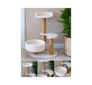 Rascador gatos 3 niveles 72x49x37 cm blanco