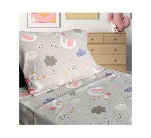 Juego de sábanas 1.5 plazas 144 hilos Swan gris