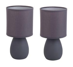 Lámpara mesa Elian geo 1L E27 gris 2 unidades