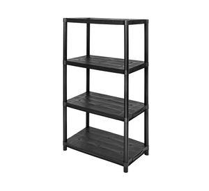 Repisa 4 niveles negro 130x71x38 cm