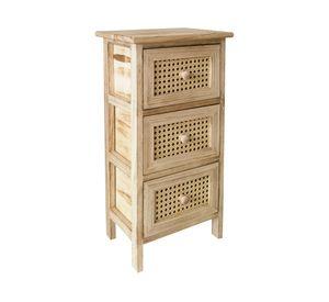 Organizador baño natural 3 cajones 60x30x20 cm