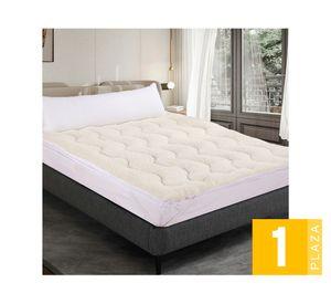 Topper colchón Sherpa beige 1 plaza