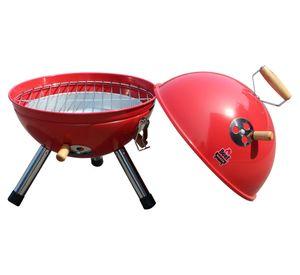 Parrilla a carb贸n port谩til rojo