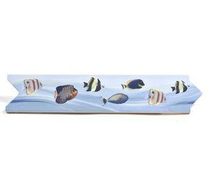 Cerámica para muro Peces tropical azul 8.5x33 cm 1 ml
